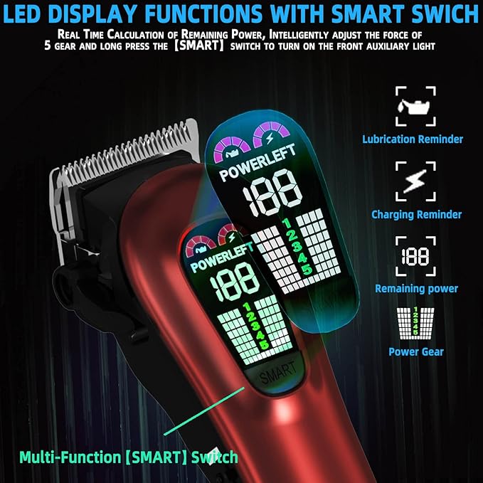 Hair Clippers for Men Red
