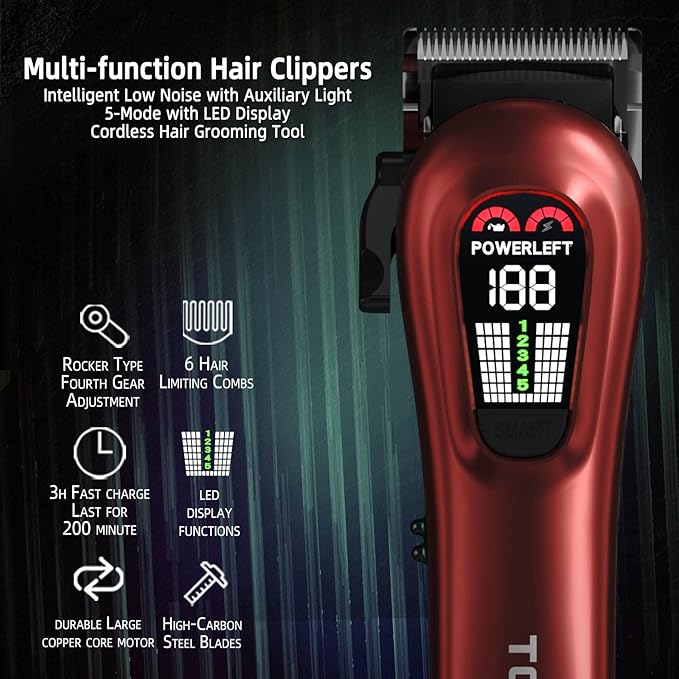 Hair Clippers for Men Red